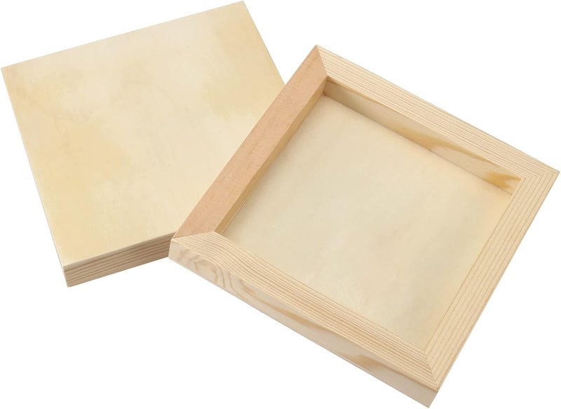 JOIKIT 20 Pack Wood Canvas Panels 6 x 6 x 5/8 Inch, Wooden Canvas Board 15x15x1cm Unfinished Wood Cradled Painting Panel Boards, Artist Wooden Canvases for Burning, Pouring, String Art, Crafts - Image 5